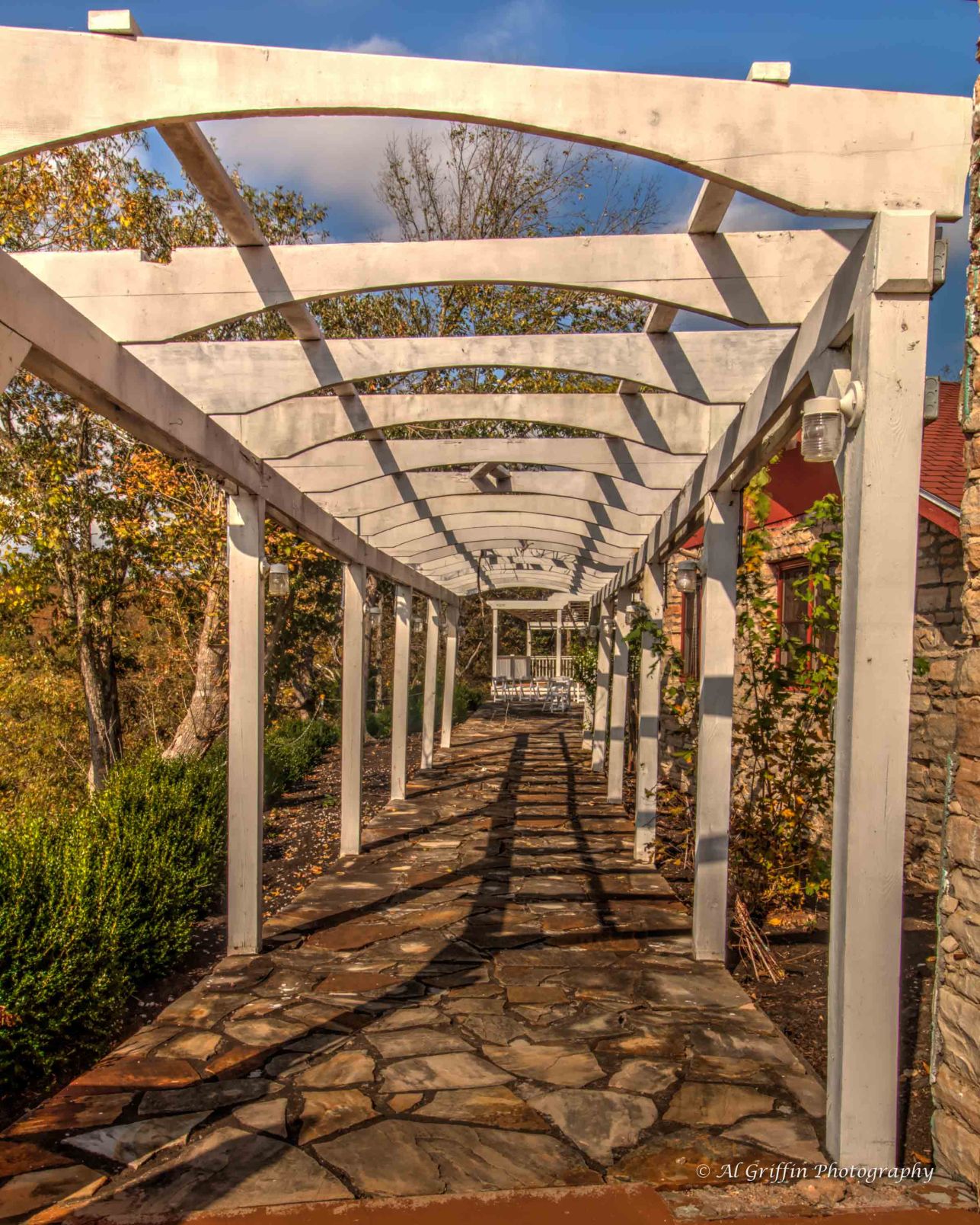 Pergola at Shawnee Bluff Winery on the Niangua
